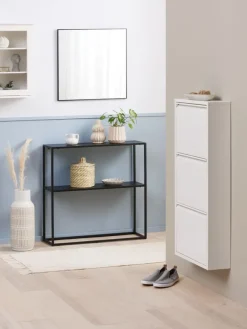 Sidetable VIRUM 26x80 met schap zwart