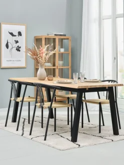 SKOVLUNDE L200 tafel donker eiken + 4 JYDERUP zwart/naturel