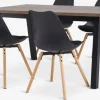 SKOVLUNDE L160 tafel donker eiken + 4 KASTRUP zwart/eiken