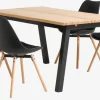 SKOVLUNDE L160 tafel eiken + 4 KASTRUP stoelen zwart