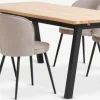 SKOVLUNDE L200 tafel naturel eiken + 4 RISSKOV lichtgrijs