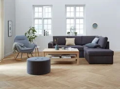 Slaapbank chaise longue BEDSTED grijs