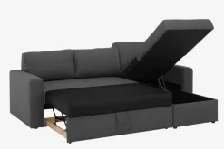 Slaapbank chaise longue MARSLEV donkergrijze stof