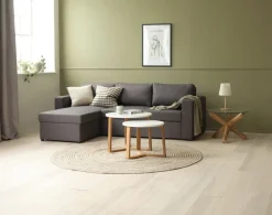 Slaapbank chaise longue MARSLEV donkergrijze stof