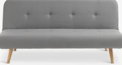 Slaapbank JUVRE lichtgrijze stof/naturel