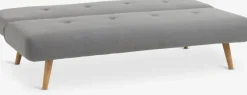 Slaapbank JUVRE lichtgrijze stof/naturel