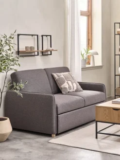 Slaapbank LYSTRUP 2-zits donkergrijze stof