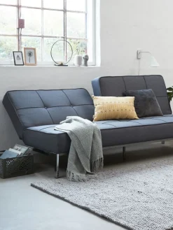 Slaapbank OREVAD donkergrijze stof