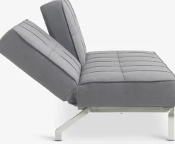 Slaapbank OREVAD donkergrijze stof