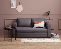 Slaapbank SKILLEBEKK donkergrijze stof