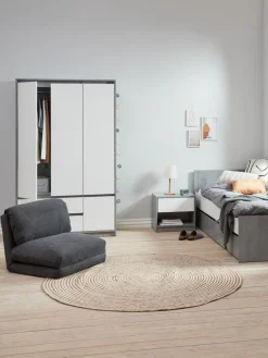 Slaapfauteuil VEGGER grijze stof