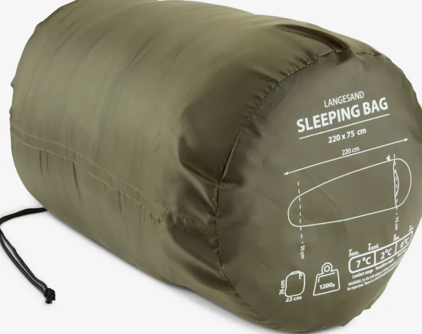 Slaapzak LANGESAND B75xL220 kaki