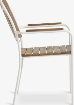 Stapelstoel BASTRUP hardhout/wit