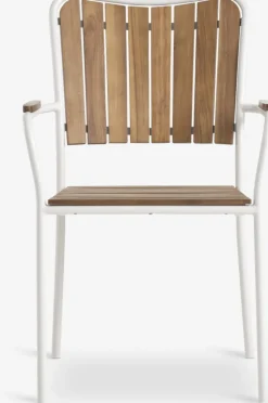 Stapelstoel BASTRUP hardhout/wit