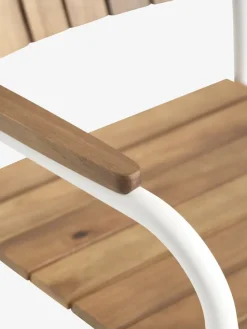 Stapelstoel BASTRUP hardhout/wit