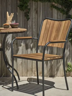 Stapelstoel BASTRUP hardhout/zwart