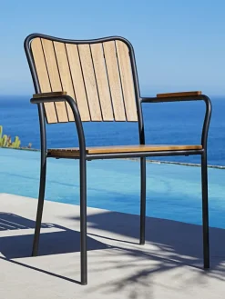 Stapelstoel BASTRUP hardhout/zwart