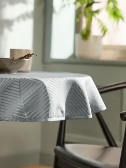 Tafelkleed BLOMME Ø120 grijs