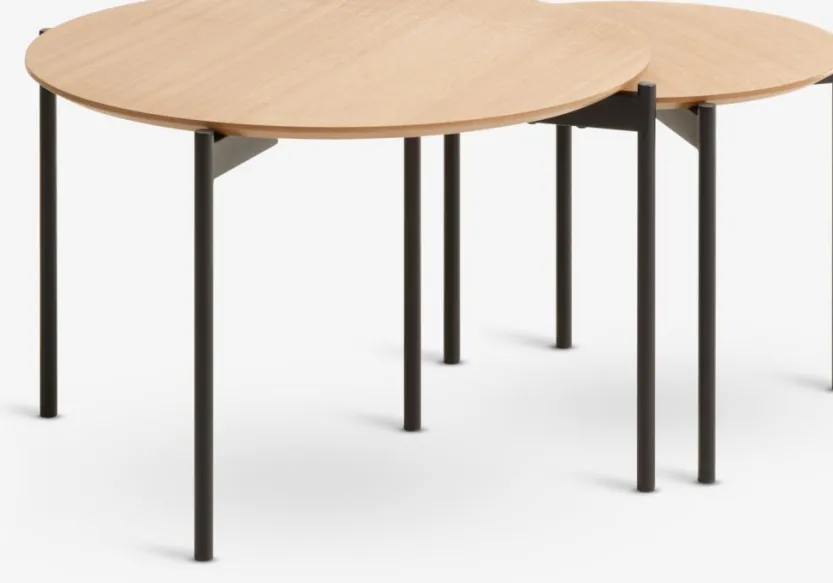 Tafelset BRABRAND Ø70/50 naturel/zwart 2 stuks