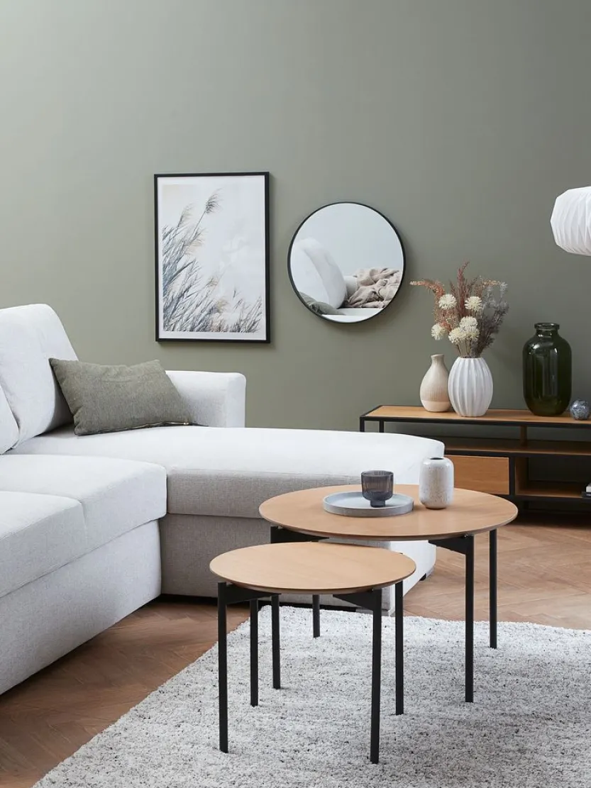 Tafelset BRABRAND Ø70/50 naturel/zwart 2 stuks