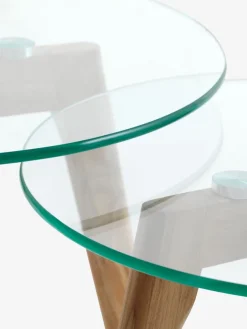 Tafelset FALSLED Ø50/40 glas/eiken 2 stuks