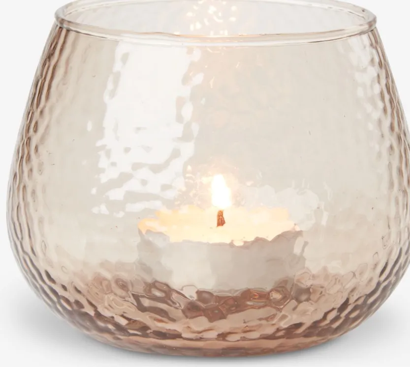 Theelichthouder ALLAN Ø10xH8 cm bruin