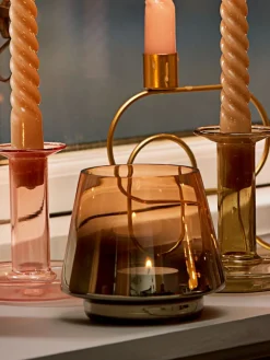 Theelichthouder BRYNJE Ø10xH9 cm bruin