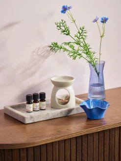 Theelichthouder DARIAN Ø12xH6 cm blauw