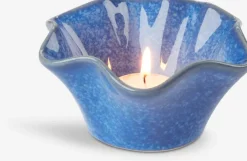 Theelichthouder DARIAN Ø12xH6 cm blauw