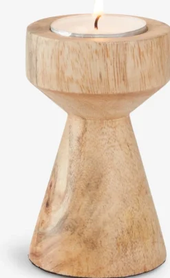 Theelichthouder JOHAN Ø6xH10 cm hout