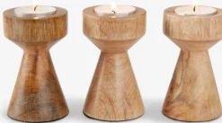 Theelichthouder JOHAN Ø6xH10 cm hout
