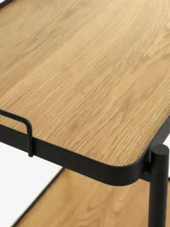 Trolley GANGSTED 2 schappen eiken kleur/zwart