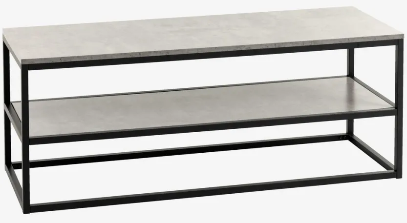 TV-meubel DOKKEDAL 1 schap beton kleur/zwart