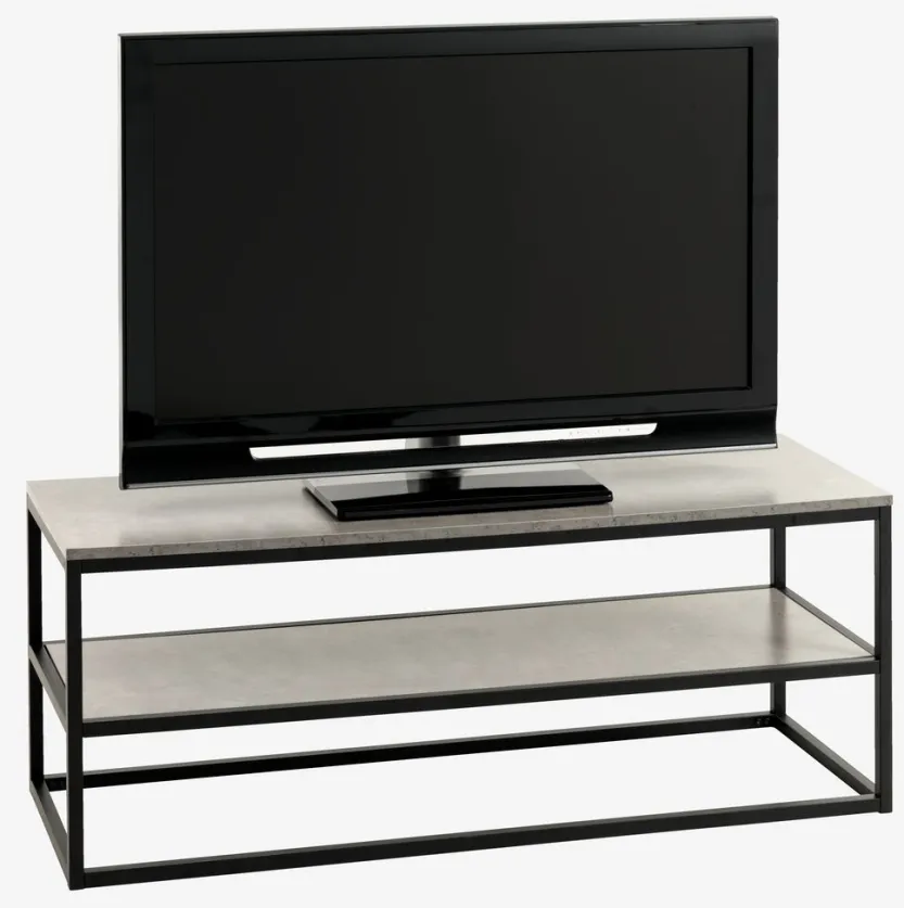 TV-meubel DOKKEDAL 1 schap beton kleur/zwart