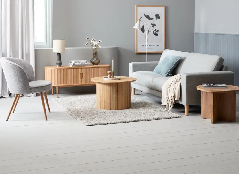 TV-meubel LYNGVIG 2 tambour deuren naturel eiken