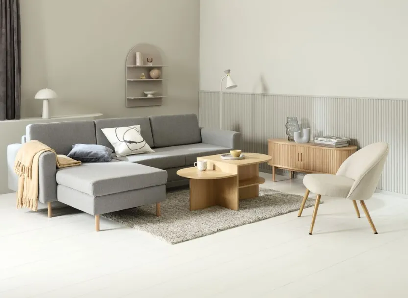 TV-meubel LYNGVIG 2 tambour deuren naturel eiken