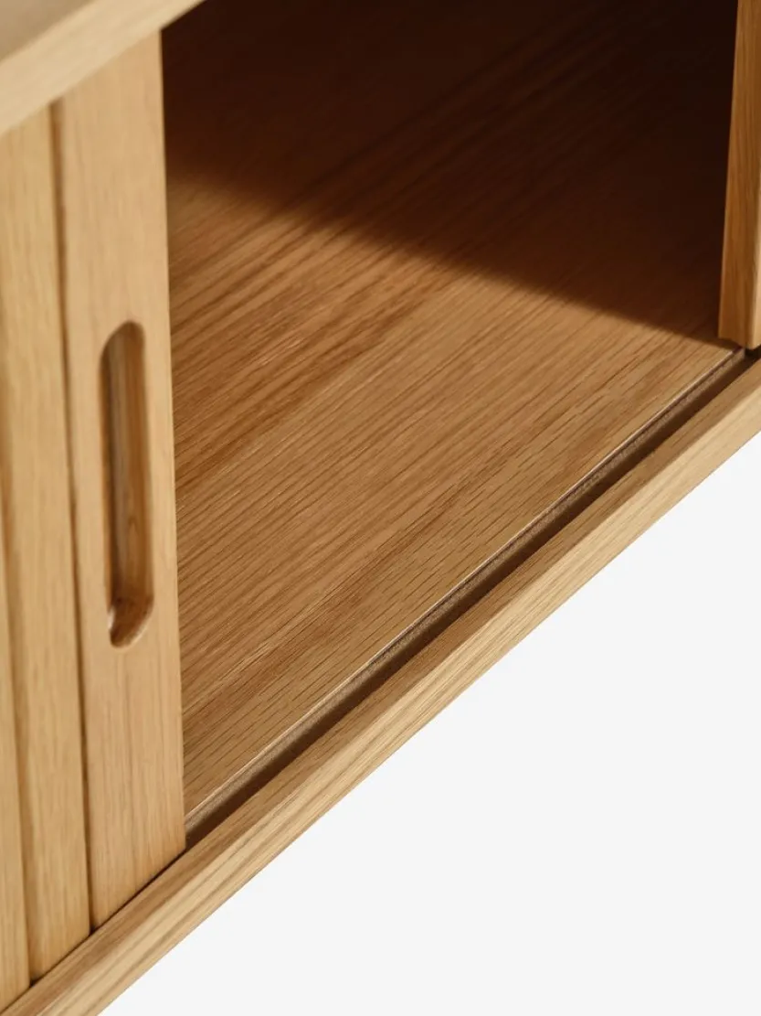 TV-meubel LYNGVIG 160cm 2 tambour deuren naturel eiken