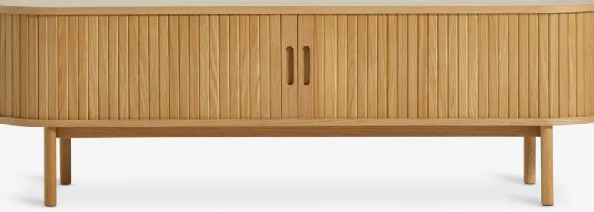 TV-meubel LYNGVIG 160cm 2 tambour deuren naturel eiken