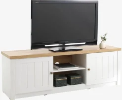 TV-meubel MARKSKEL 2 deuren wit/eiken kleur