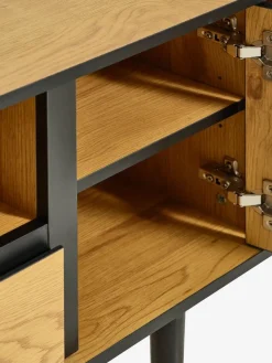 TV-meubel ODENSE 2 deuren 1 lade eiken/zwart