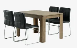 VEDDE L120 tafel wild eiken + 4 HAMMEL zwart
