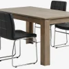 VEDDE L160 tafel wild eiken + 4 HAMMEL stoelen zwart