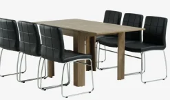 VEDDE L80/160 tafel wild eiken + 4 HAMMEL zwart