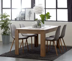 VEDDE L160 tafel wild eiken + 4 JONSTRUP grijs/eiken