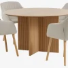 VESTERBORG Ø130 tafel eiken + 4 ADSLEV stoelen beige