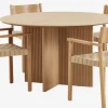 VESTERBORG Ø130 tafel eiken + 4 VADEHAVET stoelen eiken