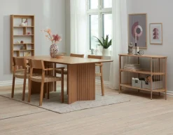 VESTERBORG L200 tafel eiken + 4 VADEHAVET stoelen eiken