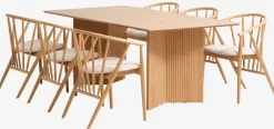 VESTERBORG L200 tafel eiken + 4 ARNBORG stoelen eiken
