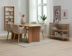 VESTERBORG L200 tafel eiken + 4 ADSLEV stoelen beige
