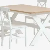 VISLINGE L150 tafel naturel + 4 EJBY stoelen wit